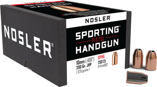 NOSLER BULLETS 10MM .400 200GR JHP 250CT