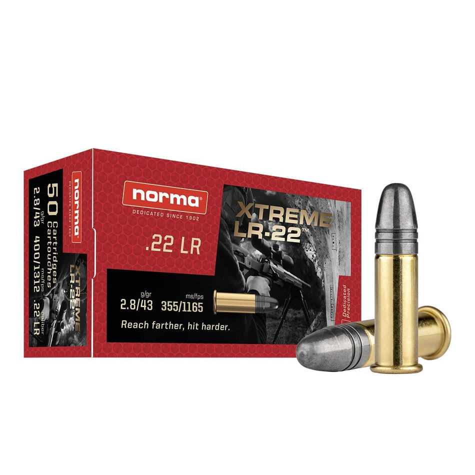 Norma .22 Long Rifle Xtreme LR-22 43gr Solid Ammo