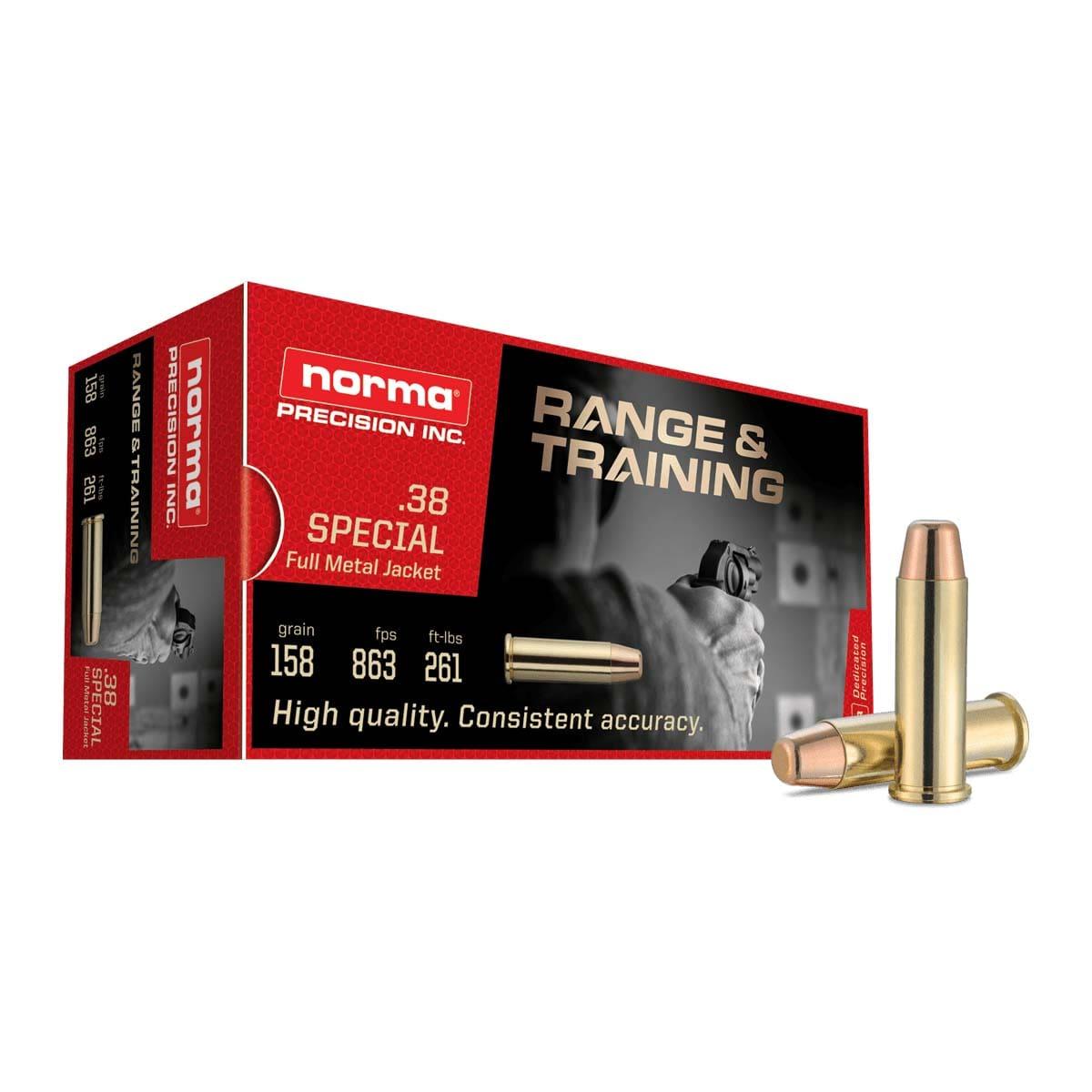 Norma .38 Special Range & Training 158gr FMJ Ammo