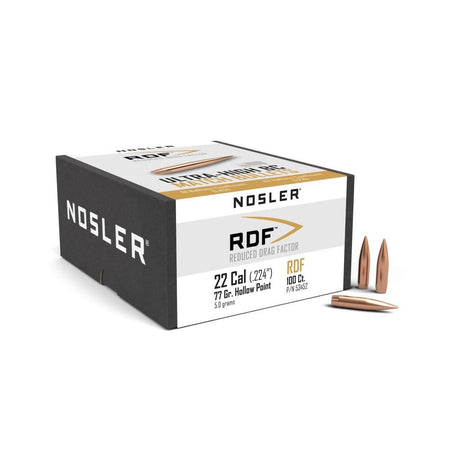 Nosler RDF Match Rifle Bullets .22 cal .224" 77 gr HPBT 100/ct