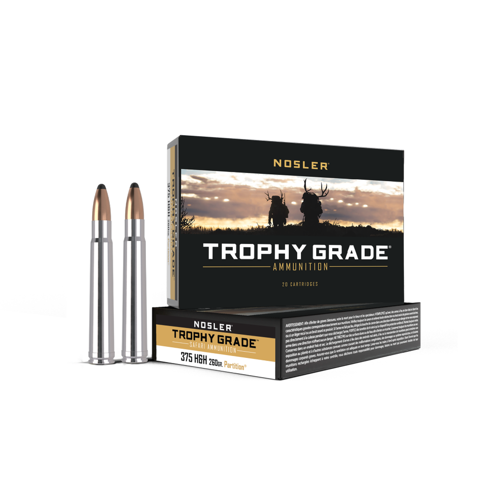 Nosler .375 H&H Mag Trophy Grade 260gr JSP Ammo
