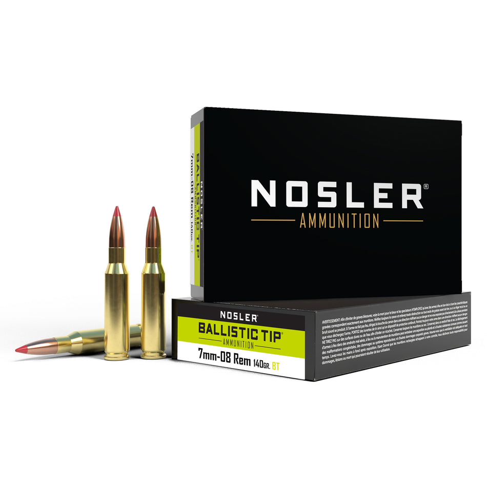 Nosler 7mm-08 Remington 140gr Spitzer Ballistic Tip Ammo