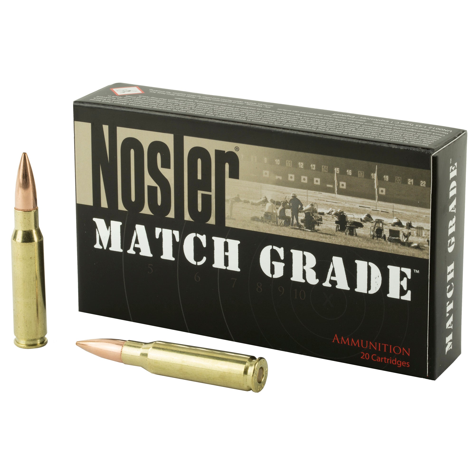 Nosler 60054 Match Custom Competition Jacketed Hollow Point 168 Grain .308 Win / 7.62x51mm