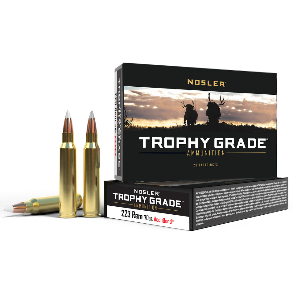 Nosler .223 Remington Trophy Match Grade AccuBond 70gr PolyTip Ammo