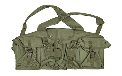 NcSTAR AK Chest Rig, Vest, Ambidextrous, Green, (6) Magazines, Nylon, Mag Pouch CVAKCR2921G
