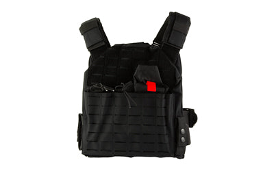 NcSTAR Laser Cut Plate Carrier, Black, Size Medium-2XL, Laser Cut MOLLE Slots, Kangaroo Pouch, Fits 10"x12" Hard Plates CVLCPC3050B