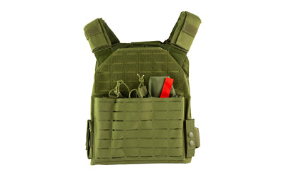 NcSTAR Laser Cut Plate Carrier, Green, Size Medium-2XL, Laser Cut MOLLE Slots, Kangaroo Pouch, Fits 10"x12" Hard Plates CVLCPC3050G