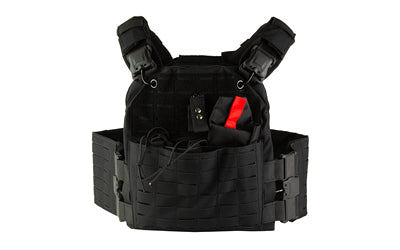 NcSTAR Quick Release Laser Cut Plate Carrier, Black, Size Medium-2XL, CVLCQR3054B