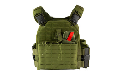 NcSTAR Quick Release Laser Cut Plate Carrier, Green, Size Medium-2XL, CVLCQR3054G