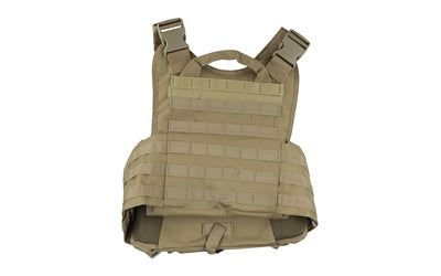 NcSTAR Plate Carrier Vest, Nylon, Tan, Size Medium-2XL, Fully Adjustable, PALS/ MOLLE Webbing, Compatible with 10" x 12" Hard Plates CVPCV2924T