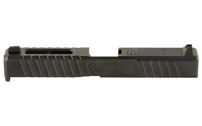 Noveske DM Slide, DLC Finish, Black, Direct Mount Optics Ready, Fits Glock 17 Gen 3, Includes Noveske End Plate, Cover Plate w/Rear Sight, Front Sight 03002523