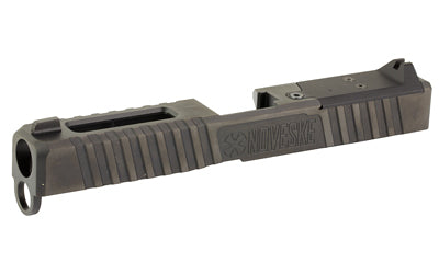 Noveske DM Slide, DLC Finish, Black, Direct Mount Optics Ready, Fits Glock 17 Gen 4, Includes Noveske End Plate, Cover Plate w/Rear Sight, Front Sight 03002526