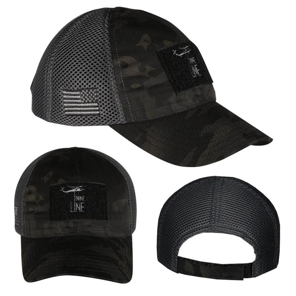 NINE LINE APPAREL DARK AMERICN MADE MESHBACK HAT ONE SIZE GRY