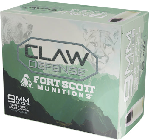Fort Scott Munitions Claw Defense 9mm Luger / Parabellum 115 Gr Solid