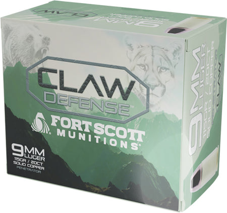 Fort Scott Munitions Claw Defense 9mm Luger / Parabellum 115 Gr Solid