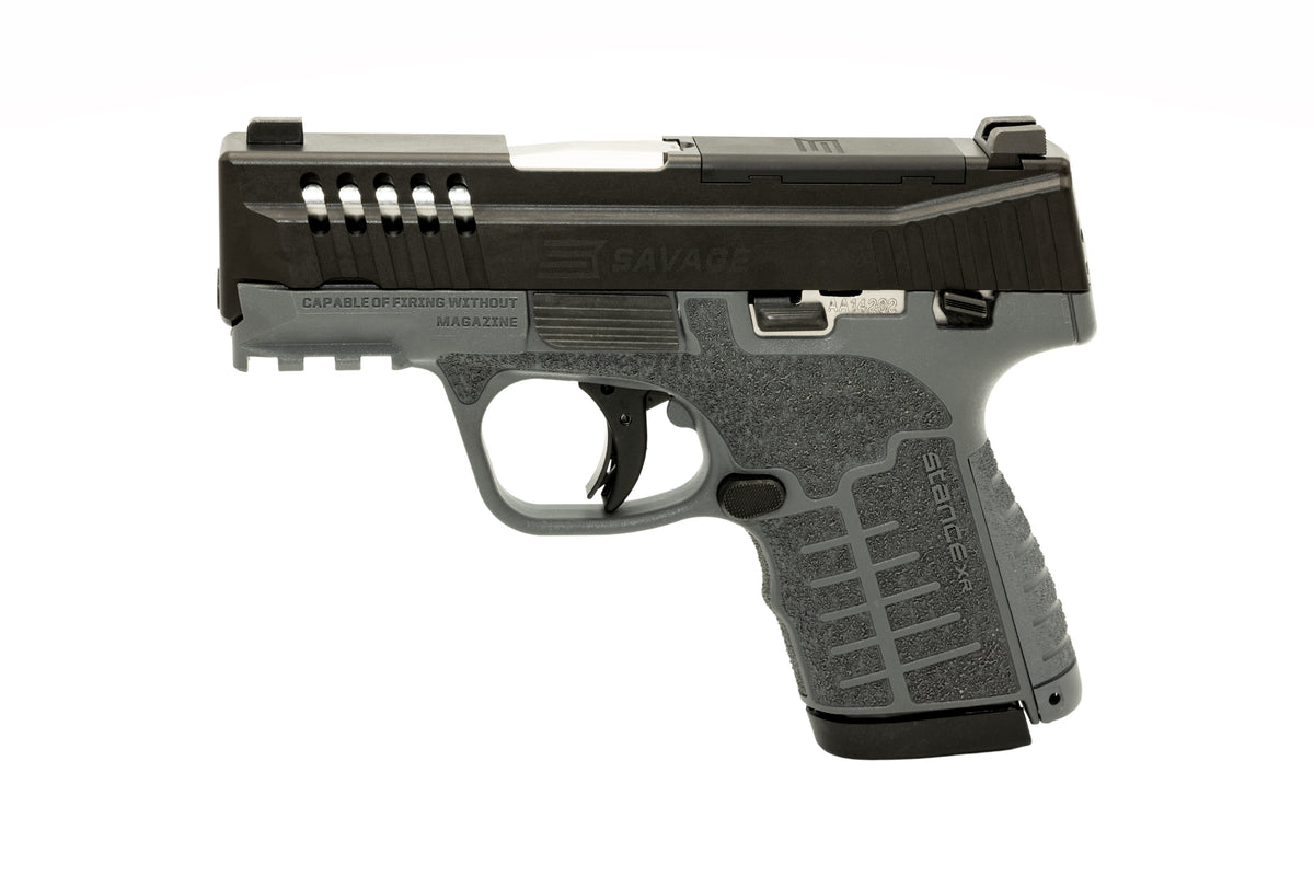 Savage Arms 67058 Stance XR 9mm 13+1 3.20" Natural Black Nitride Ported Stainless Steel Slide Gray Glass Filled Nylon Grip Ambidextrous
