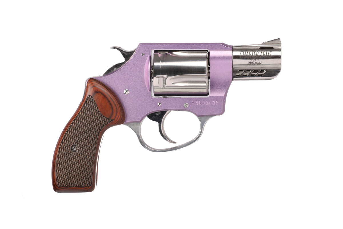 Charter Arms 53804 Off Duty Coyote 380 ACP 5rd 2" High Polished Ported Barrel & Cylinder, Lavender Aluminum Frame, Rosewood Checkered Grip, Standard Hammer