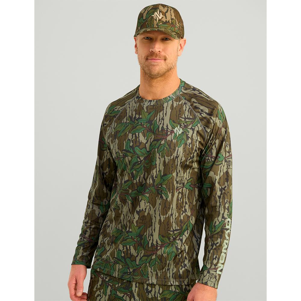 Nomad Mirage Long Sleeve Camo Crew Shirt Mossy Oak Greenleaf 2XL