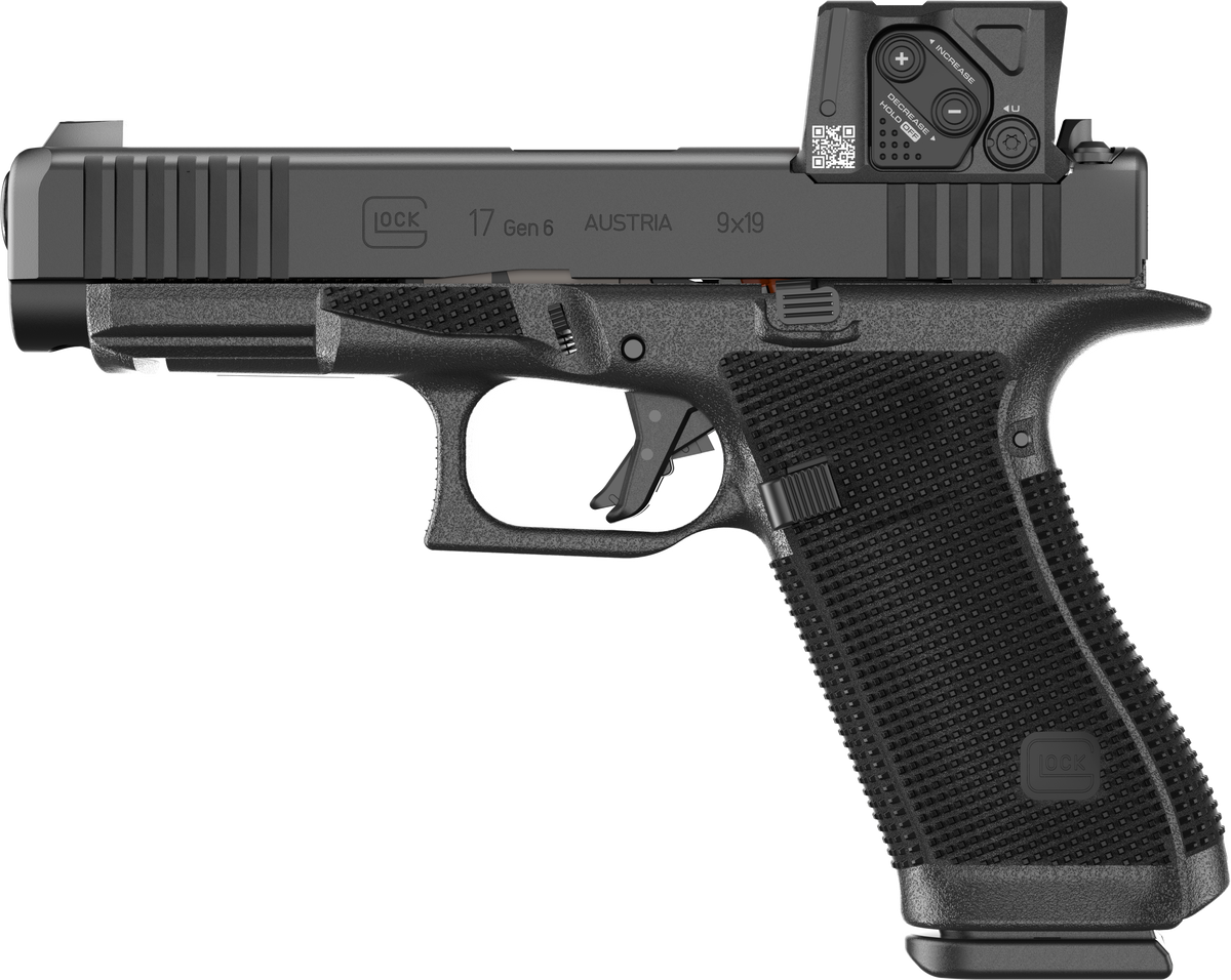 Glock P61750B01DC8A3 G17 Gen6 w/Aimpoint Full Size 9mm Luger 10+1 4.49" Black GMB Barrel, Black nDLC Steel Serrated w/Optic Slide, Black Polymer Frame w/Accessory Rail, Interchangeable Backstrap Grip,