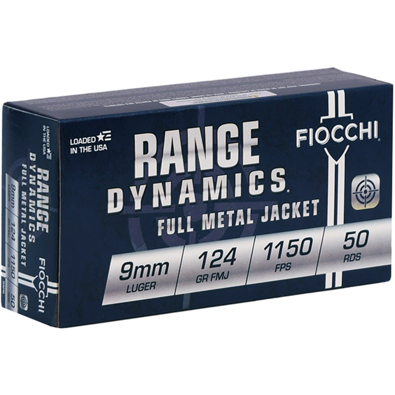 Fiocchi 9mm Luger Shooting Dynamics 124gr FMJ Ammo