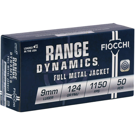 Fiocchi 9mm Luger Shooting Dynamics 124gr FMJ Ammo
