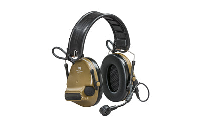 3M/Peltor ComTac VI Defender, Electronic Earmuff, Matte Finish, Coyote Brown, NIB (Natural Interaction Behavior) Wireless Technology, Includes Boom Microphone MT20H682FB-09NCYS