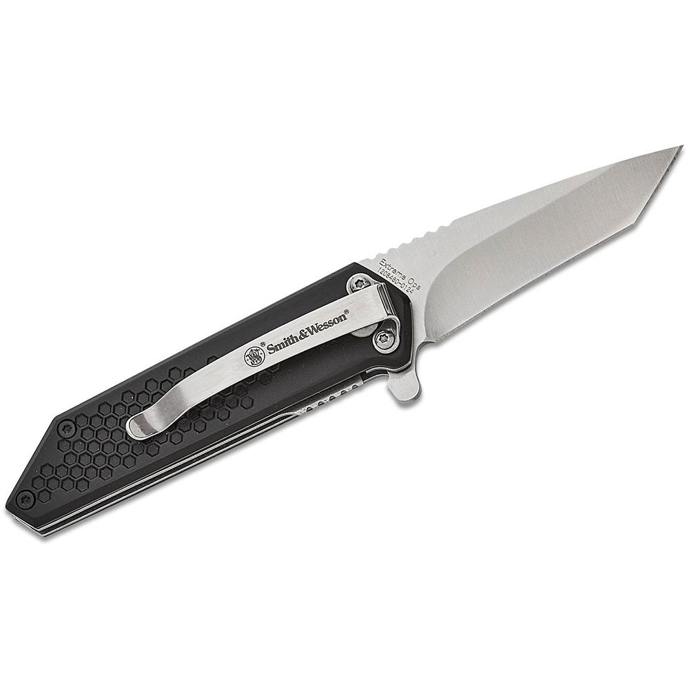 Smith & Wesson Extreme Ops Spring Assist Folding Knife 2-1/2" Tanto Blade Black Box