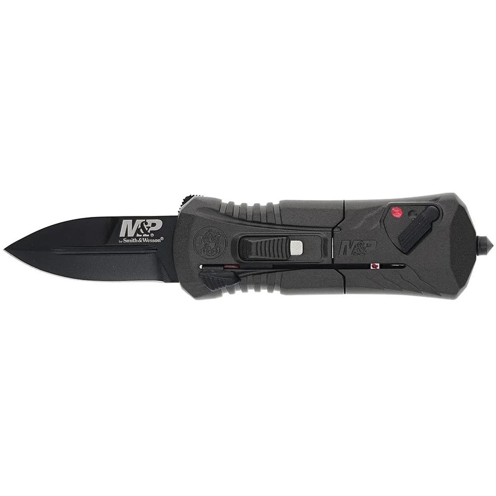 Smith & Wesson M&P Compact OTF Folding Knife 1-9/10" Spear Point Blade Grey