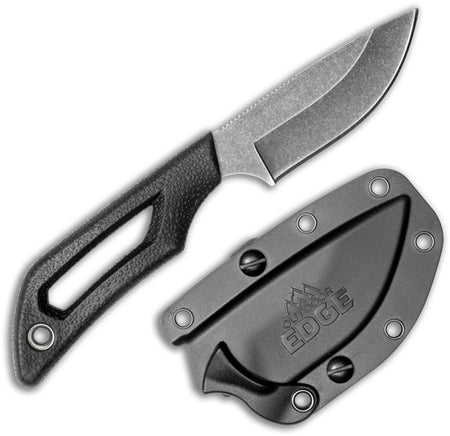 OUTDOOR EDGE PIVOT 2.5" FIXED DP PNT BLCK/STNWSH SS W/SHEATH