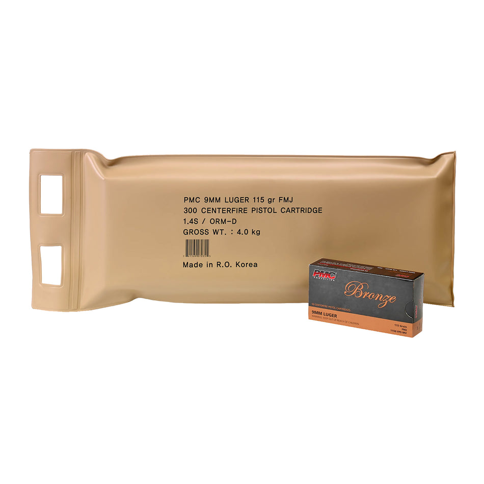 PMC 9mm Luger Bronze 115gr FMJ Ammo