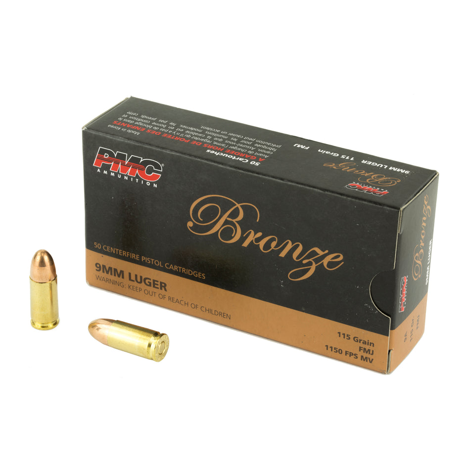 PMC Bronze 9mm Luger 115gr FMJ Ammo