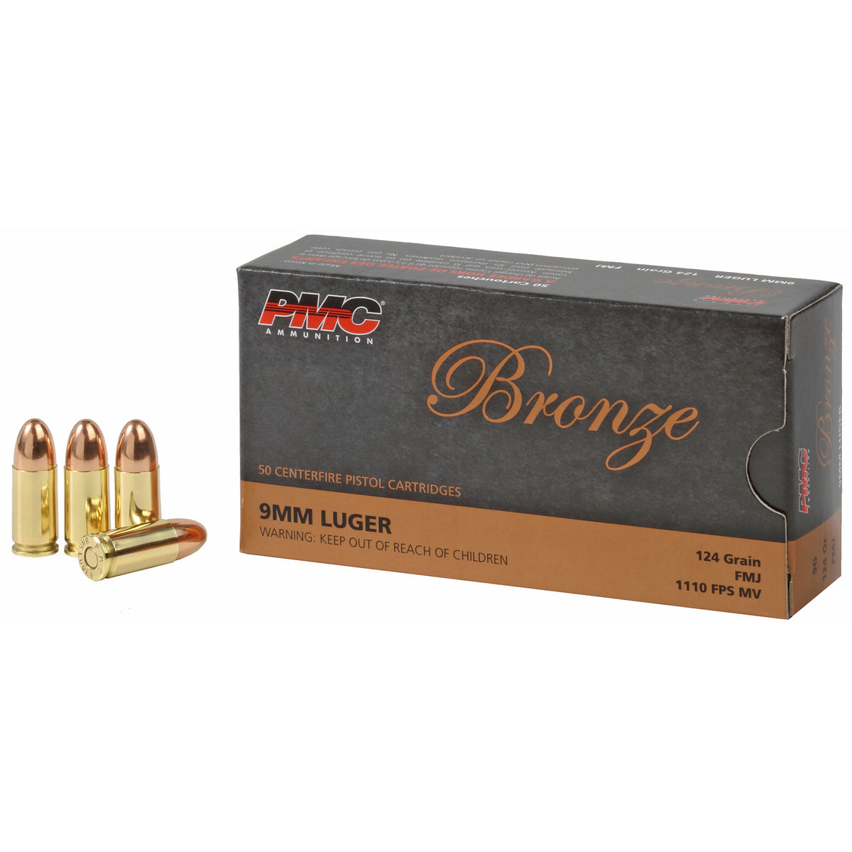 PMC Bronze 9mm Luger 124 Grain Full Metal Jacket(FMJ)