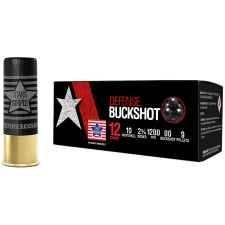 Stars and Stripes Defense 12 Gauge 2 3/4'' 9 Pellet #00 Buckshot