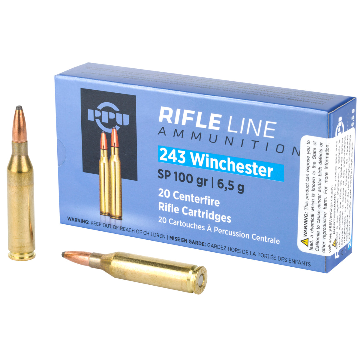 PPU .243 Winchester 100gr SP Ammo