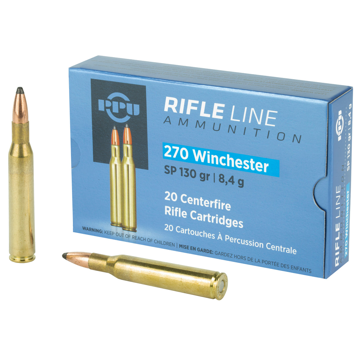 PPU .270 Winchester 130gr SP Ammo