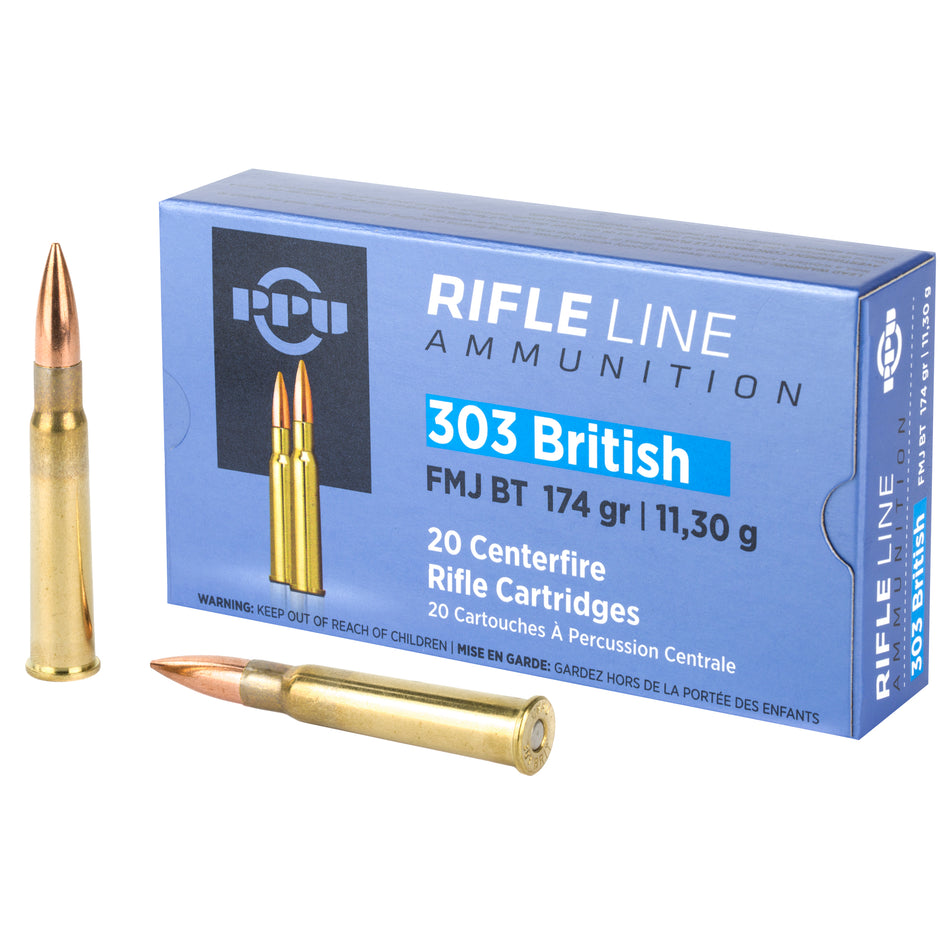 PPU .303 British 174gr FMJ BT Ammo