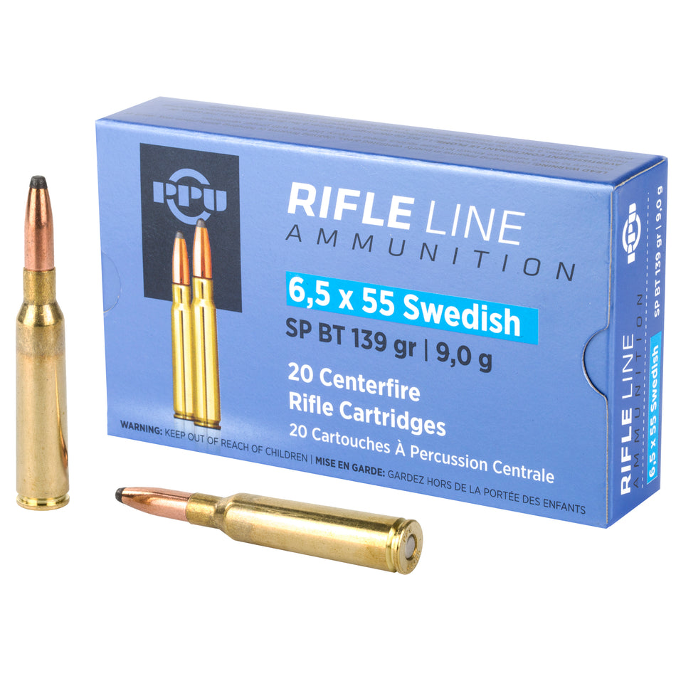 PPU 6.5x55mm Swedish 139gr SP Ammo