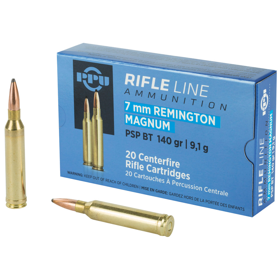 PPU 7mm Remington Mag 140gr PSP BT Ammo