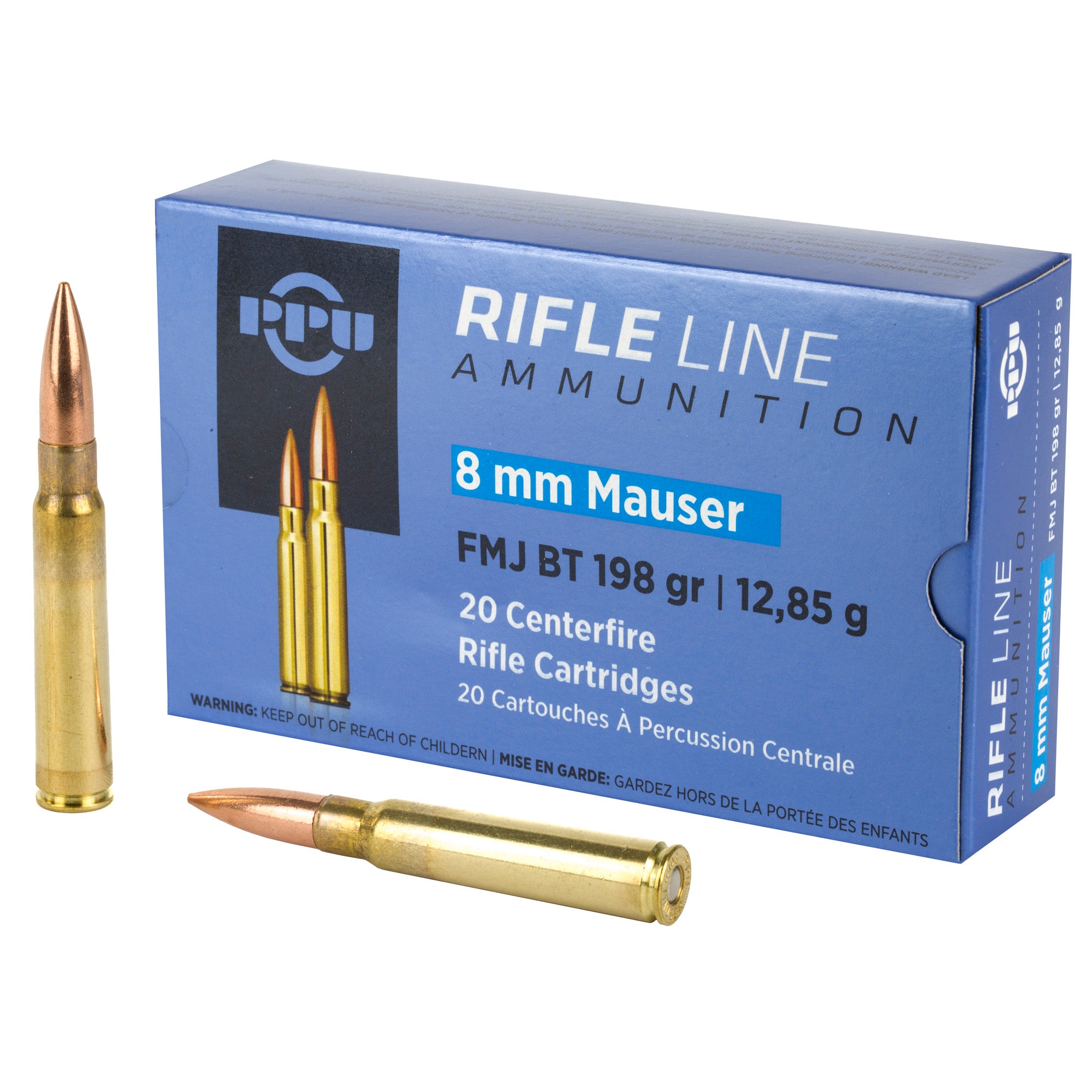 PPU 8mm Mauser 198gr FMJ BT Ammo