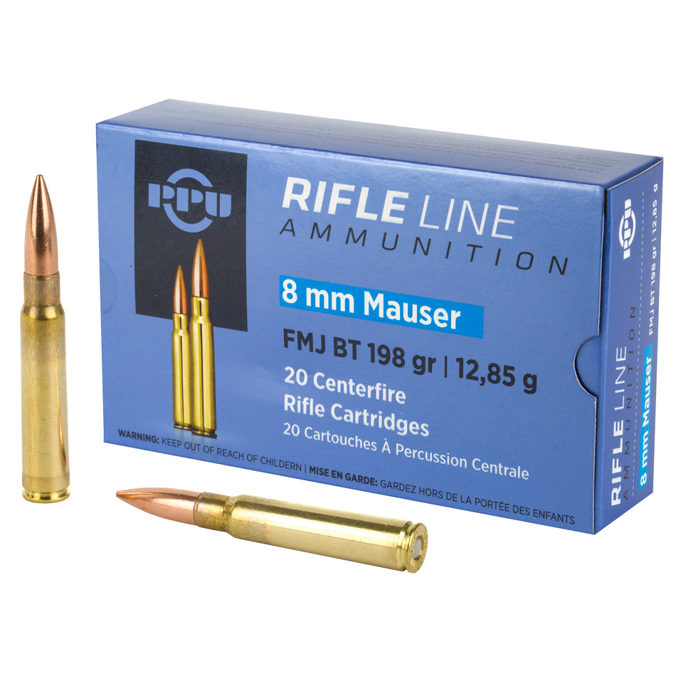 PPU 8mm Mauser 198gr FMJ BT Ammo