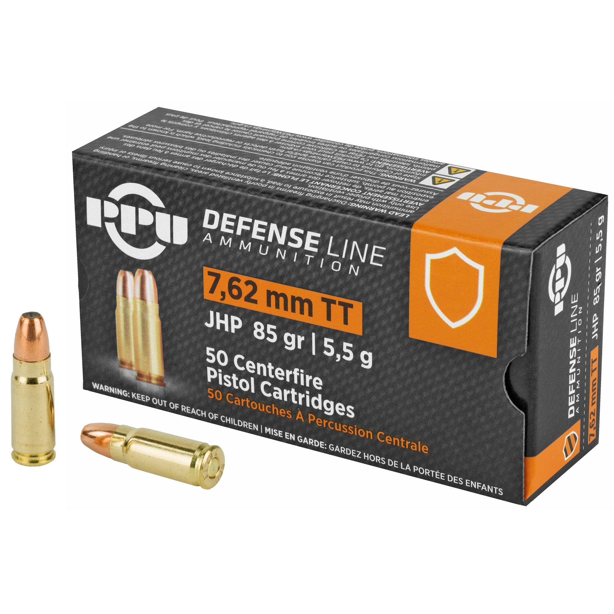 PPU 7.62x25mm Tokarev 85gr JHP Ammo