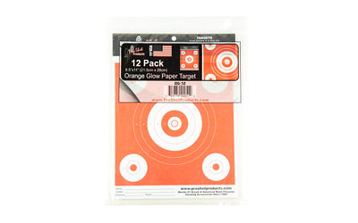 Pro-Shot Products Bullseye Target, 6" Bullseye, 8.5"x 11", 12 Pack, Orange/White OG-12