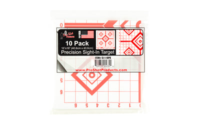 Pro-Shot Products Diamond Precision Sight In, 16"x16", 10 Pack, Red/White SI-1-10PK