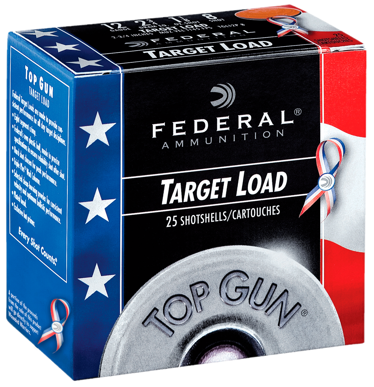 Federal Top Gun Target Load Patriot Edition 12 Gauge 2.75'' 1 1/8 oz #8 Shot