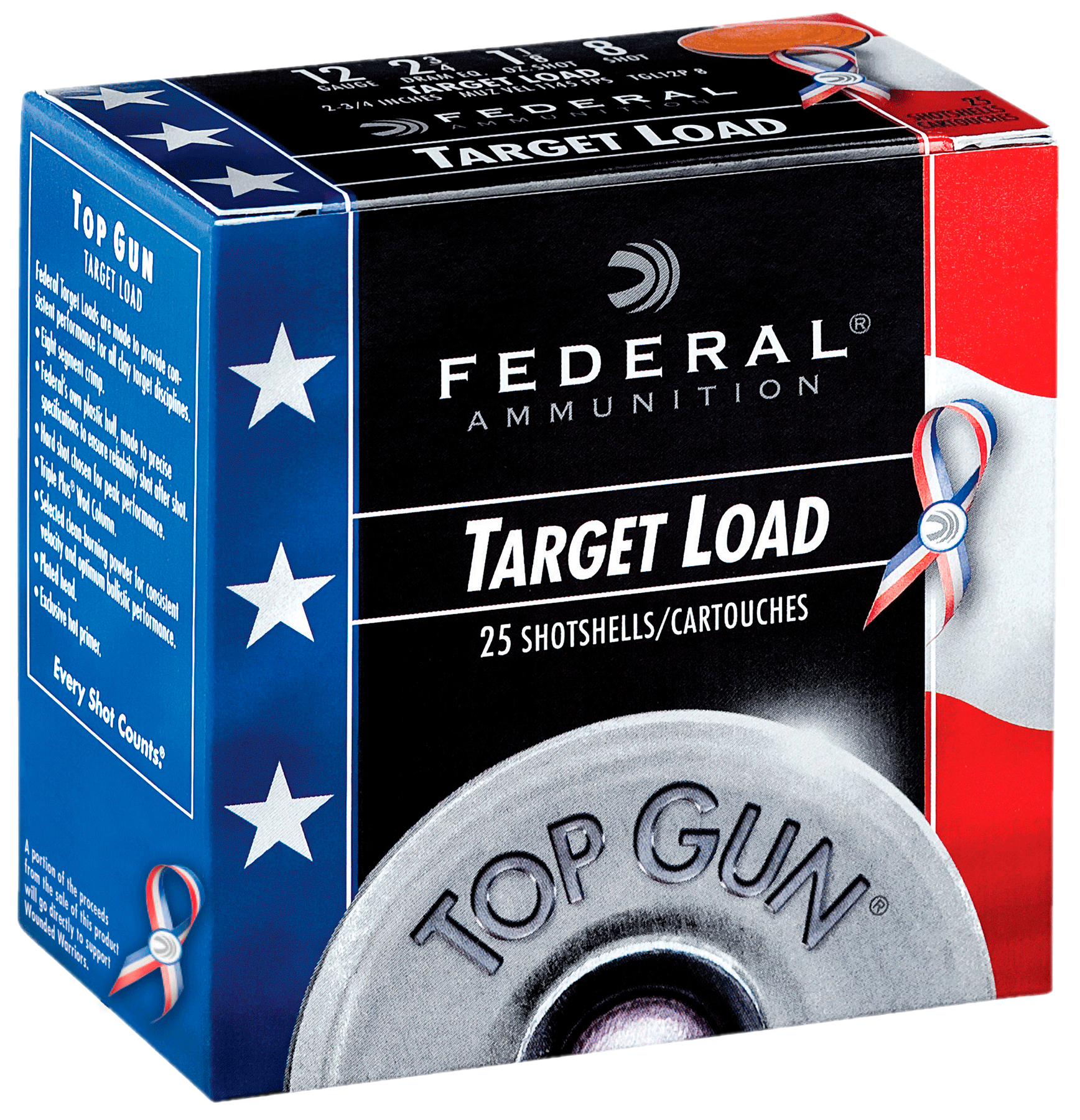 Federal Top Gun Target Load Patriot Edition 12 Gauge 2.75'' 1 1/8 oz #8 Shot