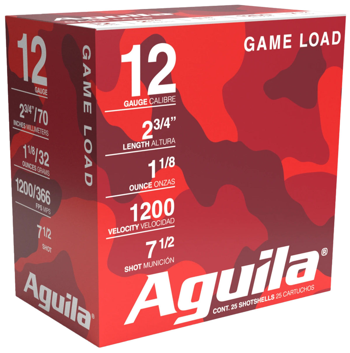 Aguila Field Bird Shot 12 Gauge 2-3/4" 1-1/8 Oz #7.5 Shot 1200FPS