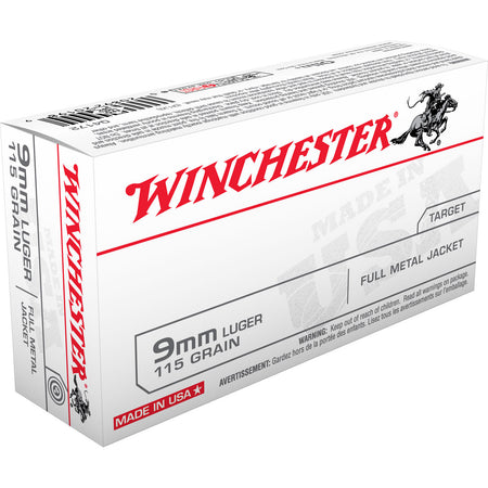 Winchester 9mm Luger 115gr FMJ Ammo