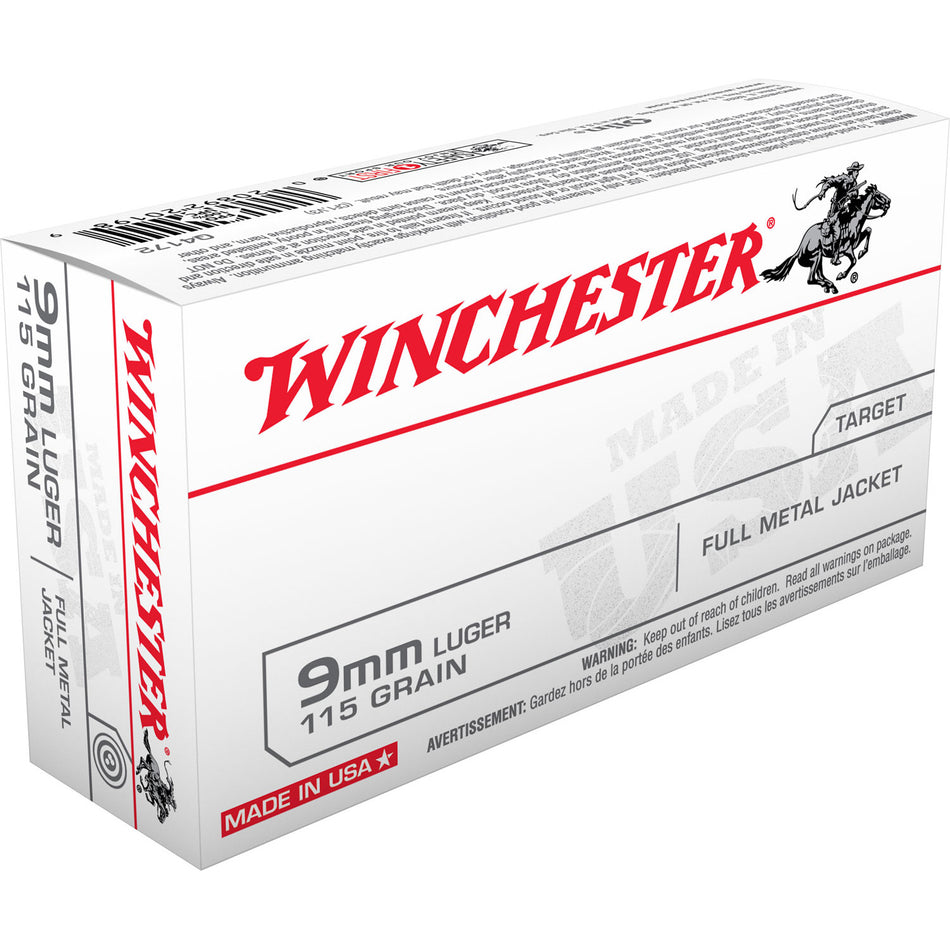 Winchester 9mm Luger 115gr FMJ Ammo