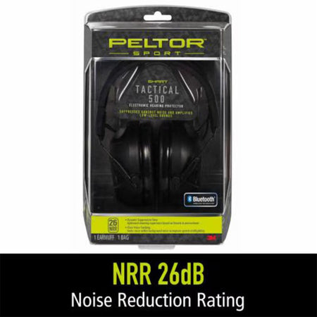 3M/Peltor, Sport Tactical, Earmuff, Black, NRR 26