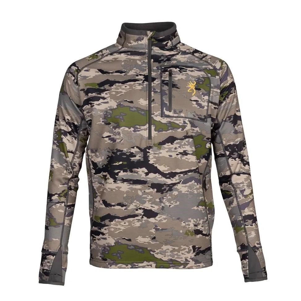Browning Monroe 1/4 Zip Long Sleeve Shirt Ovix Camo 2XL